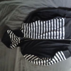 Black and White Striped Hoodie